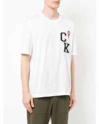 weißes bedrucktes T-Shirt mit einem Rundhalsausschnitt von CK Calvin Klein