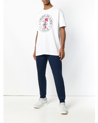 weißes bedrucktes T-Shirt mit einem Rundhalsausschnitt von Tommy Jeans