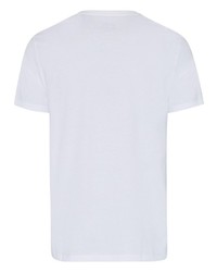 weißes bedrucktes T-Shirt mit einem Rundhalsausschnitt von edc by Esprit