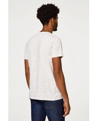 weißes bedrucktes T-Shirt mit einem Rundhalsausschnitt von edc by Esprit