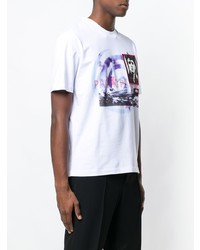 weißes bedrucktes T-Shirt mit einem Rundhalsausschnitt von McQ Alexander McQueen