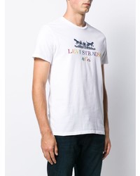 weißes bedrucktes T-Shirt mit einem Rundhalsausschnitt von Levi's