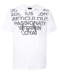 weißes bedrucktes T-Shirt mit einem Rundhalsausschnitt von Emporio Armani