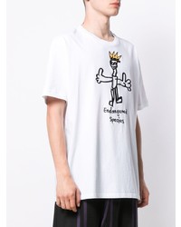 weißes bedrucktes T-Shirt mit einem Rundhalsausschnitt von Vivienne Westwood