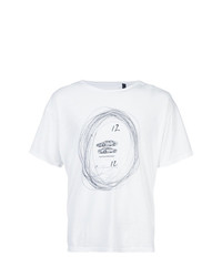 weißes bedrucktes T-Shirt mit einem Rundhalsausschnitt von Enfants Riches Deprimes