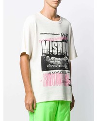 weißes bedrucktes T-Shirt mit einem Rundhalsausschnitt von Misbhv