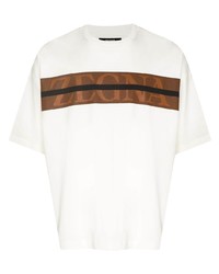 weißes bedrucktes T-Shirt mit einem Rundhalsausschnitt von Ermenegildo Zegna
