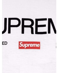 weißes bedrucktes T-Shirt mit einem Rundhalsausschnitt von Supreme