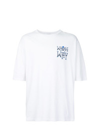 weißes bedrucktes T-Shirt mit einem Rundhalsausschnitt von Ex Infinitas