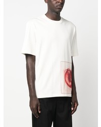weißes bedrucktes T-Shirt mit einem Rundhalsausschnitt von Ferragamo