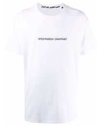 weißes bedrucktes T-Shirt mit einem Rundhalsausschnitt von F.A.M.T.