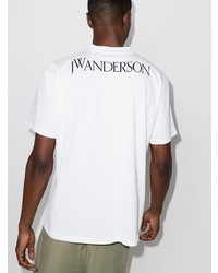 weißes bedrucktes T-Shirt mit einem Rundhalsausschnitt von JW Anderson