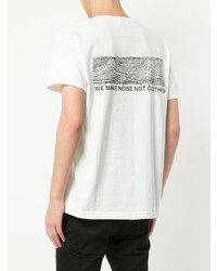 weißes bedrucktes T-Shirt mit einem Rundhalsausschnitt von Undercover