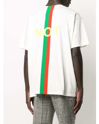 weißes bedrucktes T-Shirt mit einem Rundhalsausschnitt von Gucci