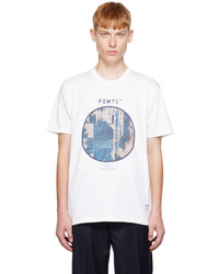weißes bedrucktes T-Shirt mit einem Rundhalsausschnitt von Fdmtl