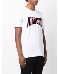 weißes bedrucktes T-Shirt mit einem Rundhalsausschnitt von Iceberg