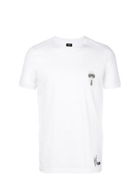 weißes bedrucktes T-Shirt mit einem Rundhalsausschnitt von Fendi