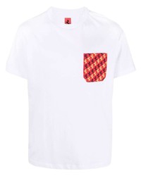 weißes bedrucktes T-Shirt mit einem Rundhalsausschnitt von Ferrari