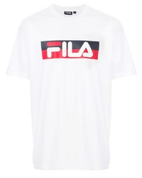 weißes bedrucktes T-Shirt mit einem Rundhalsausschnitt von Fila