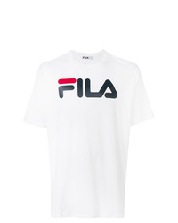 weißes bedrucktes T-Shirt mit einem Rundhalsausschnitt von Fila