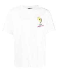 weißes bedrucktes T-Shirt mit einem Rundhalsausschnitt von Fiorucci