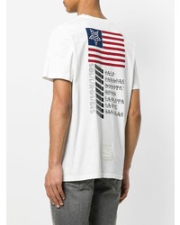 weißes bedrucktes T-Shirt mit einem Rundhalsausschnitt von Mr & Mrs Italy