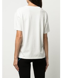 weißes bedrucktes T-Shirt mit einem Rundhalsausschnitt von MCM