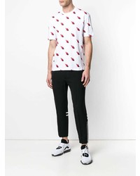 weißes bedrucktes T-Shirt mit einem Rundhalsausschnitt von McQ Alexander McQueen