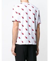 weißes bedrucktes T-Shirt mit einem Rundhalsausschnitt von McQ Alexander McQueen