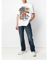 weißes bedrucktes T-Shirt mit einem Rundhalsausschnitt von DSQUARED2