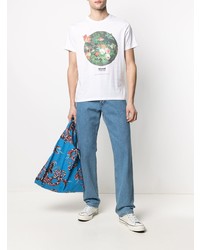 weißes bedrucktes T-Shirt mit einem Rundhalsausschnitt von Levi's