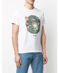 weißes bedrucktes T-Shirt mit einem Rundhalsausschnitt von Levi's