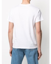 weißes bedrucktes T-Shirt mit einem Rundhalsausschnitt von Levi's