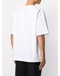 weißes bedrucktes T-Shirt mit einem Rundhalsausschnitt von Acne Studios