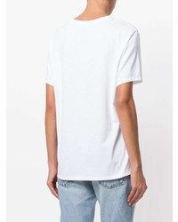 weißes bedrucktes T-Shirt mit einem Rundhalsausschnitt von Alexandre Vauthier