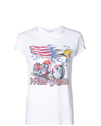 weißes bedrucktes T-Shirt mit einem Rundhalsausschnitt von Forte Dei Marmi Couture