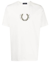 weißes bedrucktes T-Shirt mit einem Rundhalsausschnitt von Fred Perry