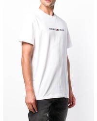 weißes bedrucktes T-Shirt mit einem Rundhalsausschnitt von Tommy Jeans