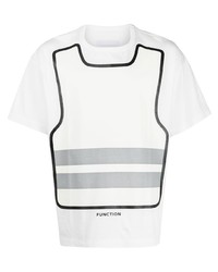 weißes bedrucktes T-Shirt mit einem Rundhalsausschnitt von Fumito Ganryu