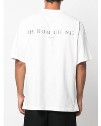 weißes bedrucktes T-Shirt mit einem Rundhalsausschnitt von Ih Nom Uh Nit