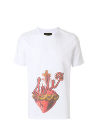 weißes bedrucktes T-Shirt mit einem Rundhalsausschnitt von Gabriele Pasini
