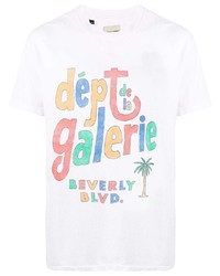 weißes bedrucktes T-Shirt mit einem Rundhalsausschnitt von GALLERY DEPT.