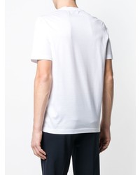 weißes bedrucktes T-Shirt mit einem Rundhalsausschnitt von Salvatore Ferragamo