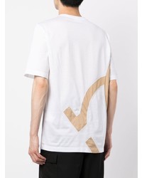 weißes bedrucktes T-Shirt mit einem Rundhalsausschnitt von Salvatore Ferragamo