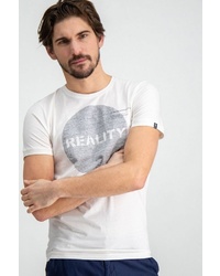 weißes bedrucktes T-Shirt mit einem Rundhalsausschnitt von GARCIA