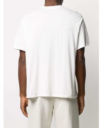 weißes bedrucktes T-Shirt mit einem Rundhalsausschnitt von Garcons Infideles