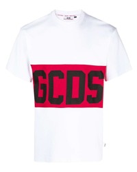 weißes bedrucktes T-Shirt mit einem Rundhalsausschnitt von Gcds