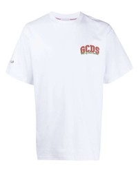 weißes bedrucktes T-Shirt mit einem Rundhalsausschnitt von Gcds