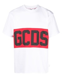 weißes bedrucktes T-Shirt mit einem Rundhalsausschnitt von Gcds