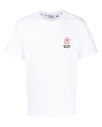 weißes bedrucktes T-Shirt mit einem Rundhalsausschnitt von Gcds